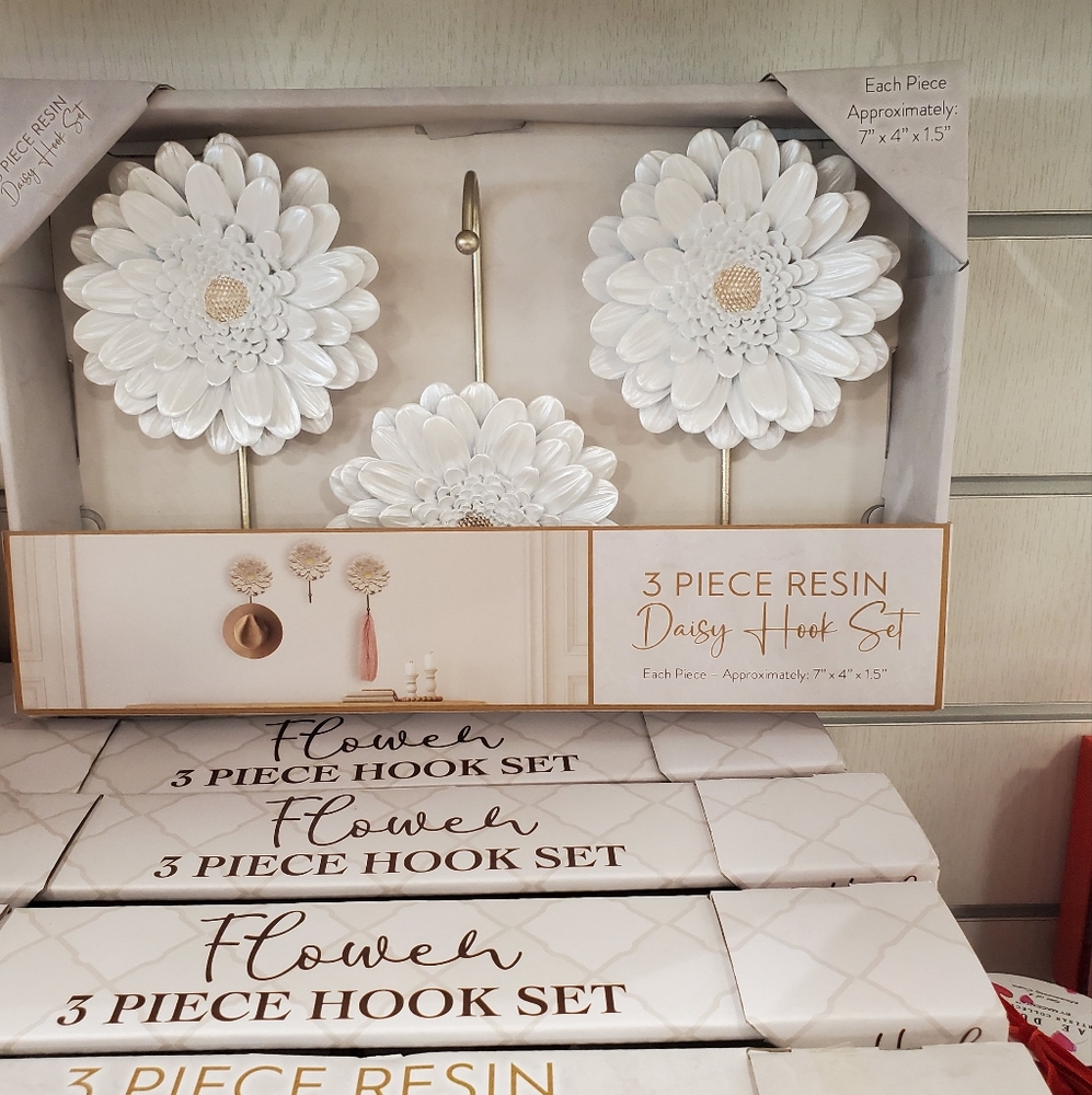 -3 Piece  Daisy Resin Flower Set